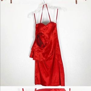 Red small dress with huge flower